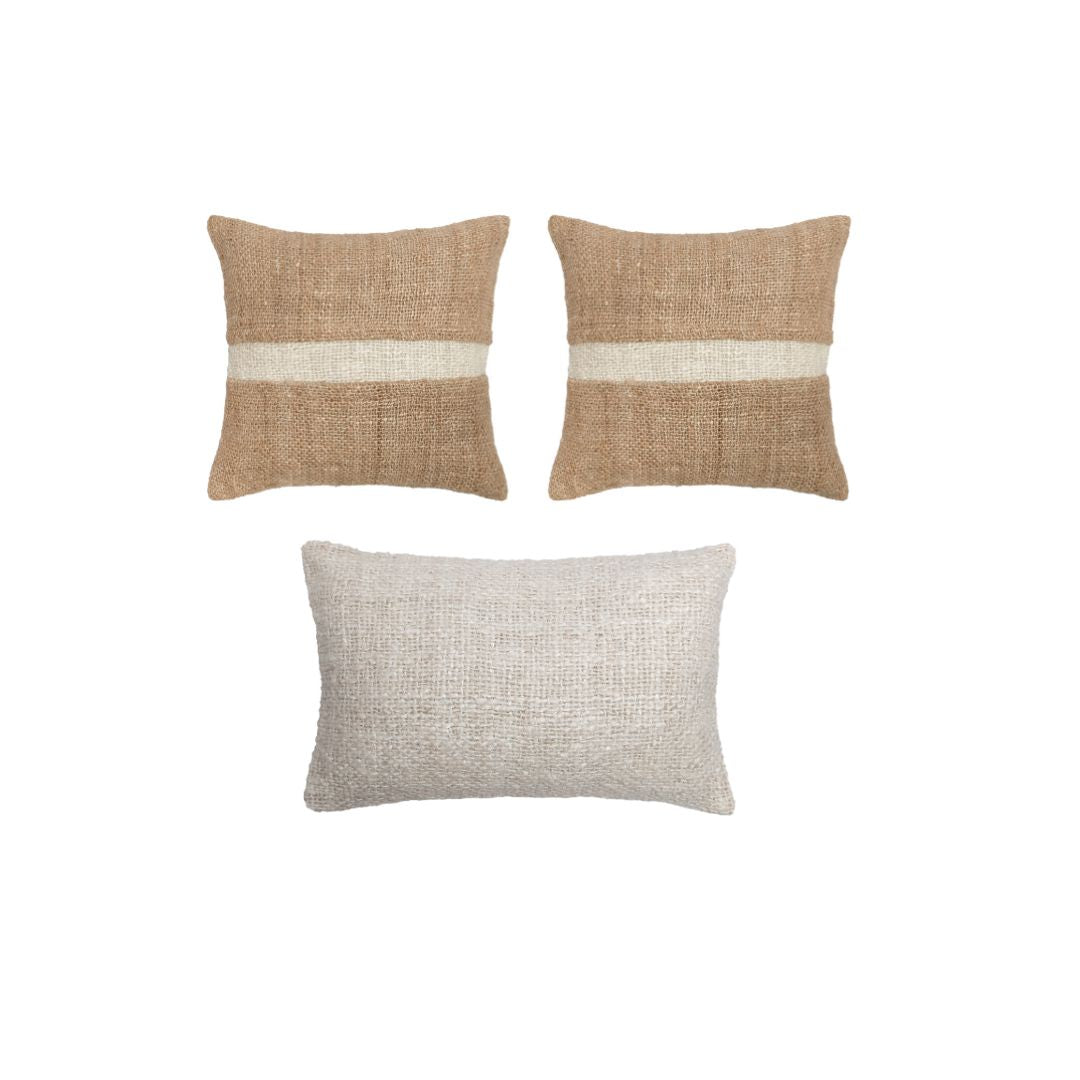 Set Leela + Mira | Linho Queimado e Off White