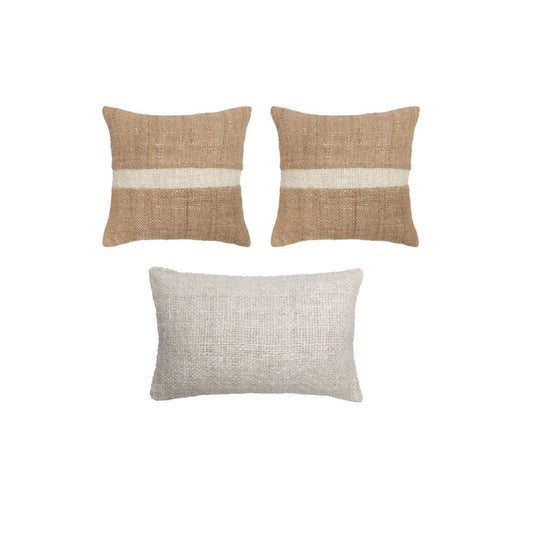Set Leela + Mira | Linho Queimado e Off White