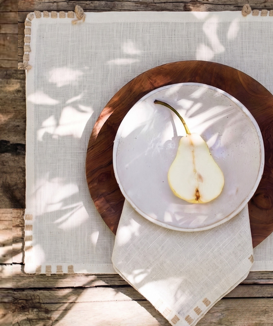 Set Ayla Natural - Serve dois lugares na mesa (4 peças)