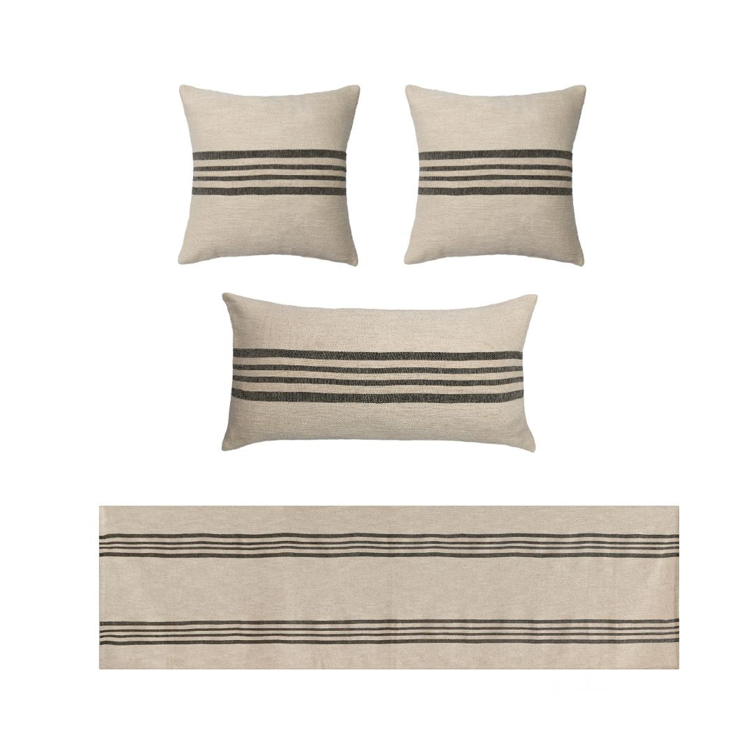 Set Jaya | Off White + Carvão - 4 peças