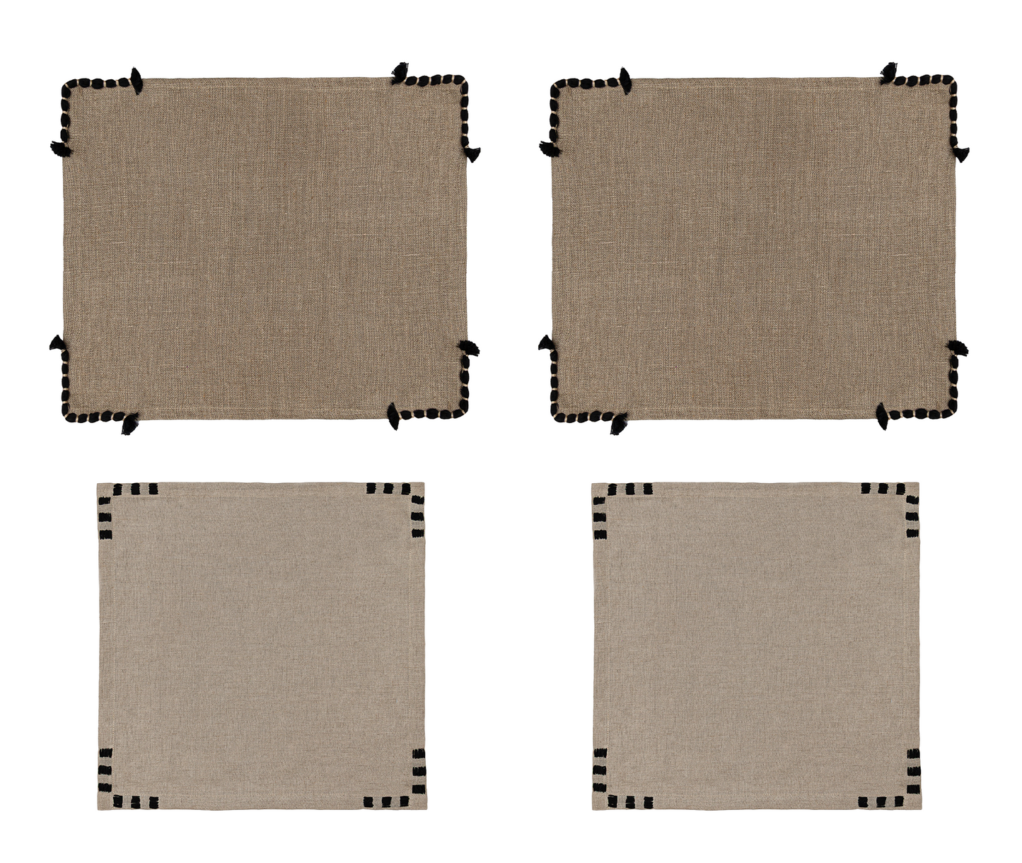 Set Ayla Palha - Serve dois lugares na mesa (4 peças)