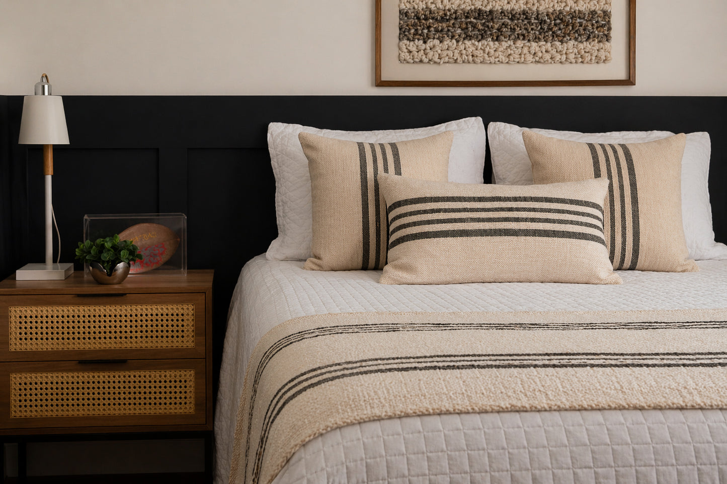 Peseira Jaya 70x255cm | Off White + Carvão