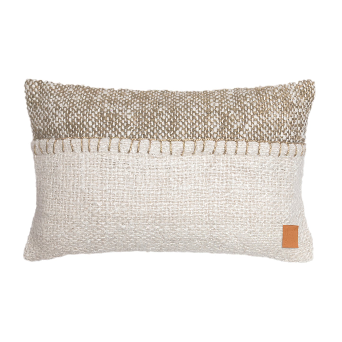 Almofada Tiya 30x50cm | Off White e Verde Oliva