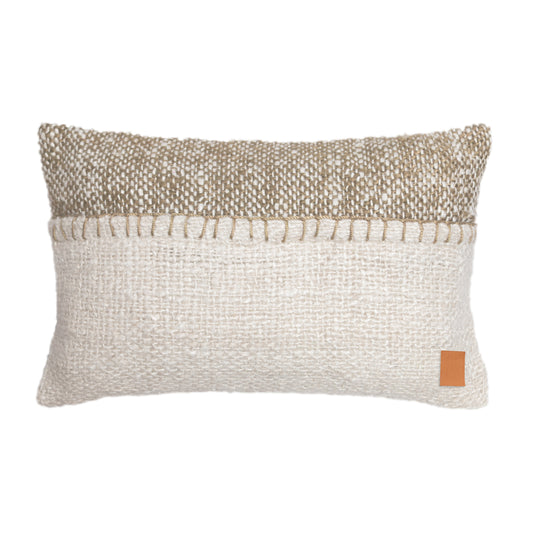 Almofada Tiya 30x50cm | Off White e Verde Oliva