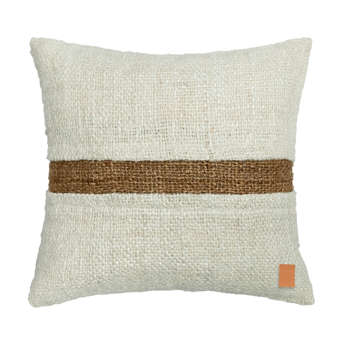 Almofada Leela 50x50cm | Off White + Cacau